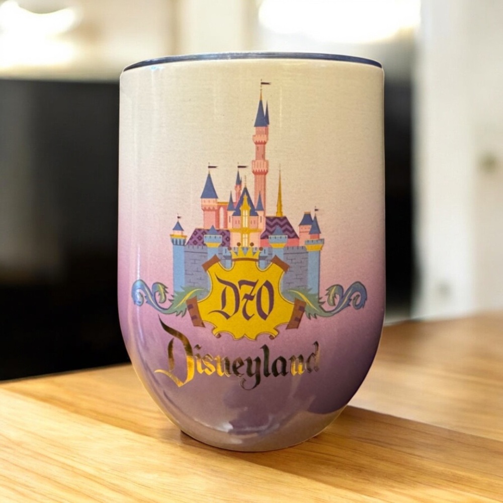 Disneyland 70th Anniversary Sleeping Beauty Castle Stainless Wine Tumbler NEW - Picture 2 of 3